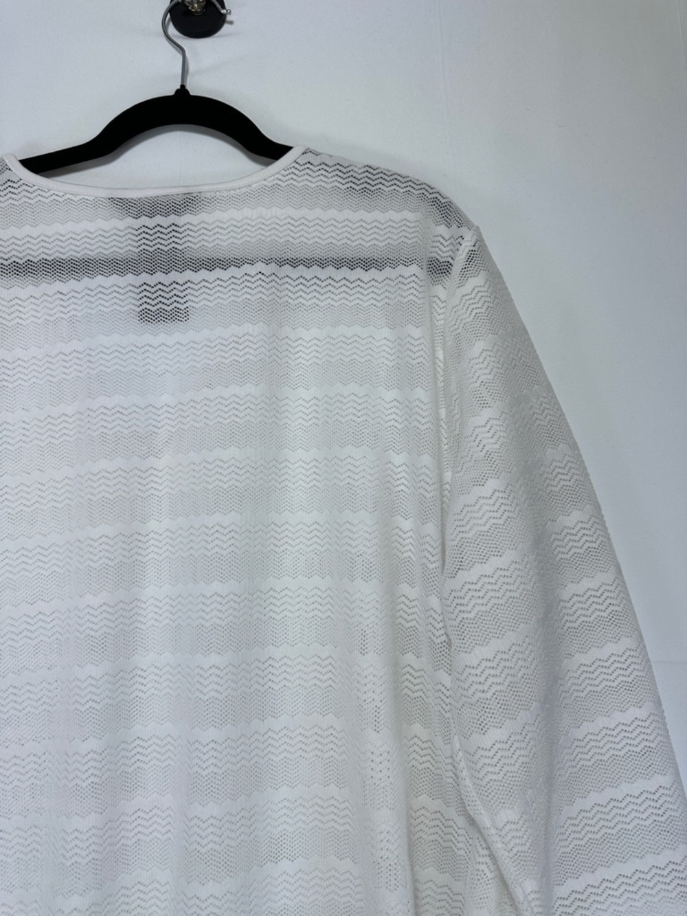 Mario Serrani Italy Lace Knit Beach Cover Up White Textured V Neck Size XXL - Picture 6 of 6